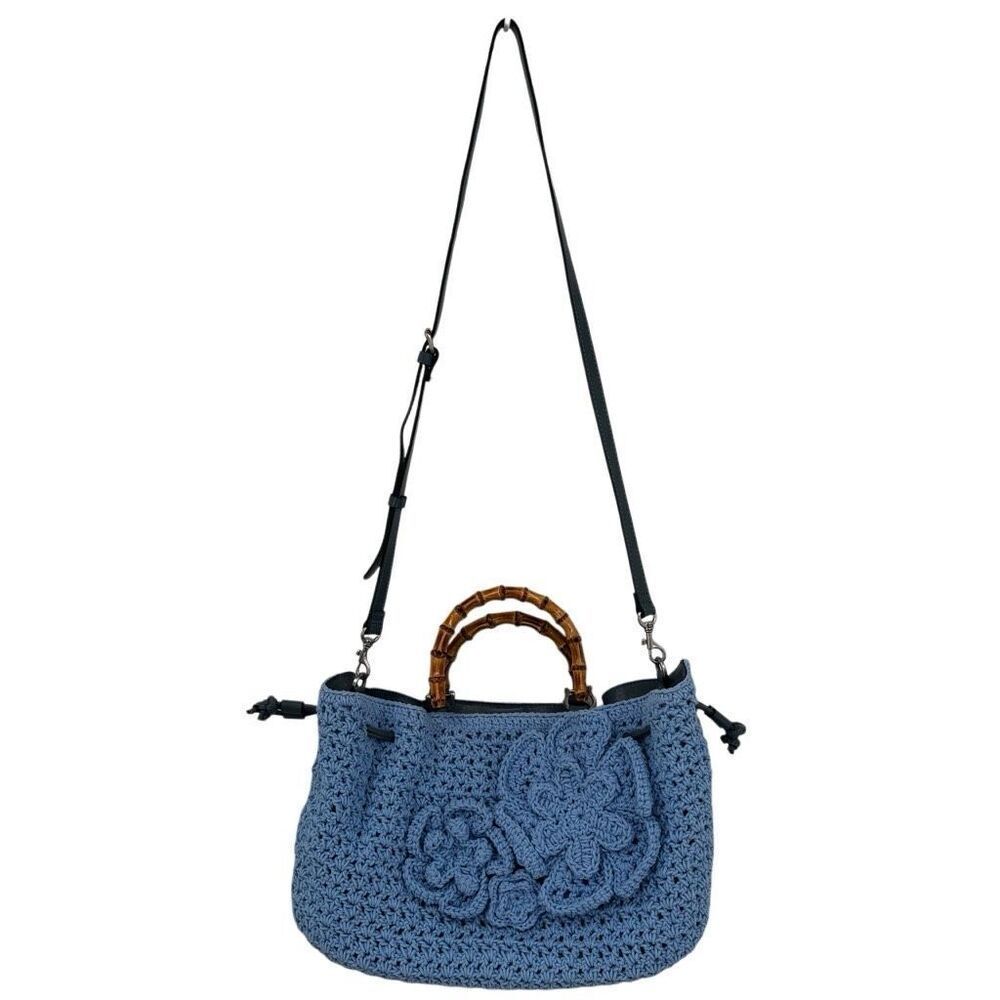 Patricia Nash Blue Crochet Crossbody Bag - Picture 3 of 16